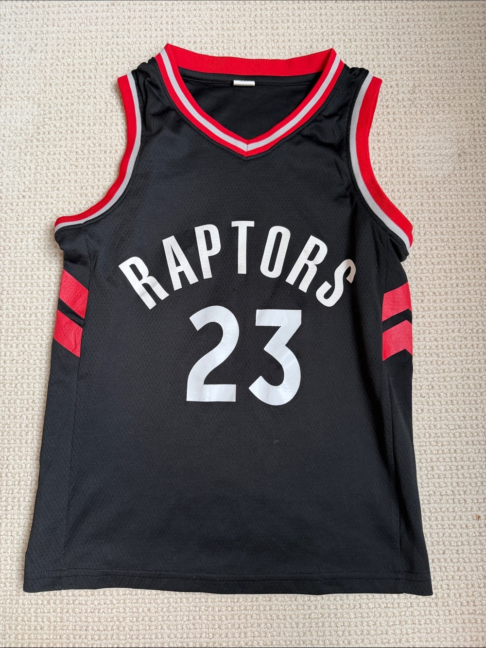 Kids Raptors #23 Basketball Jersey - Black/Red